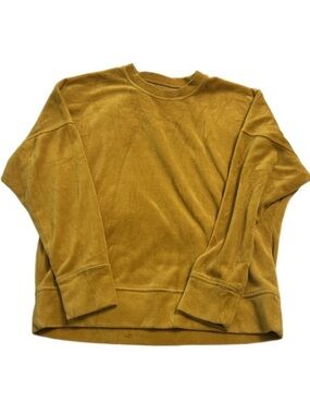 Aerie Mustard Velour Crewneck Sweatshirt XXS